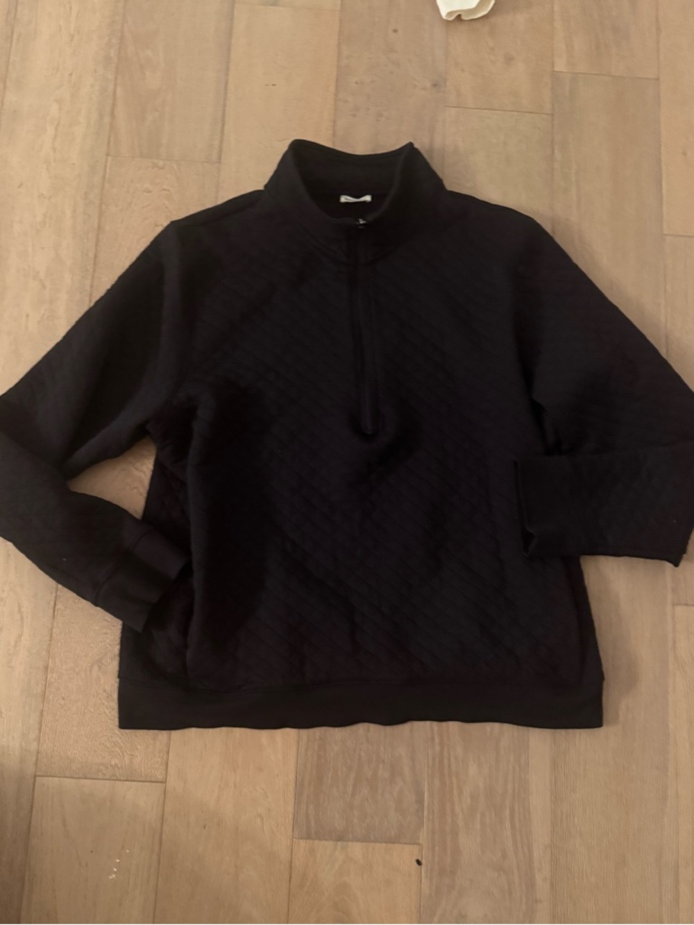 Tommy John Mens Half Zip Quilted Pullover Black Size 2XL